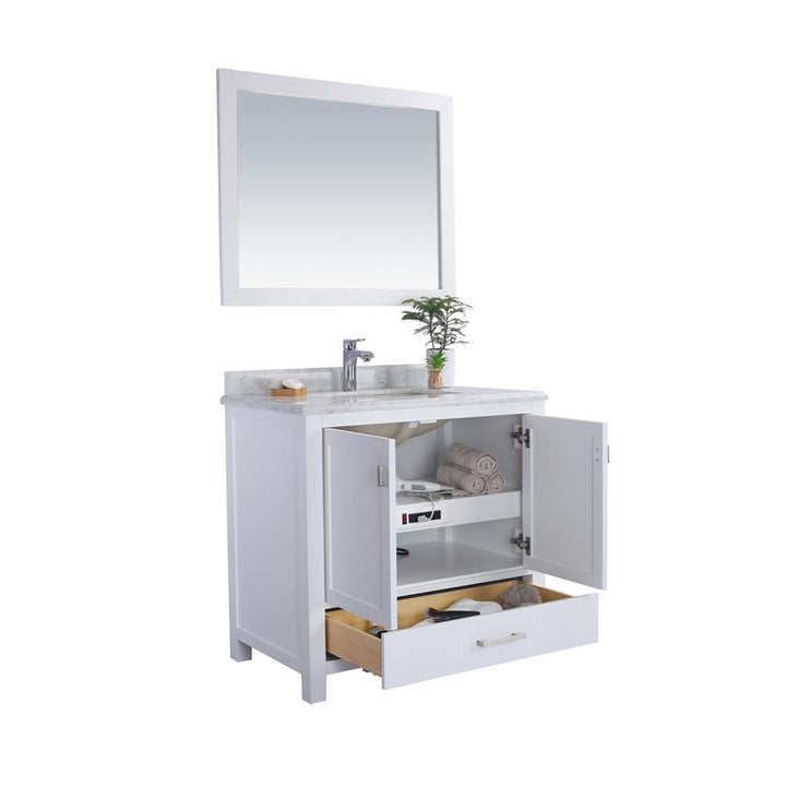 Laviva Wilson 36" White Bathroom Vanity#top-options_white-carrara-marble-top