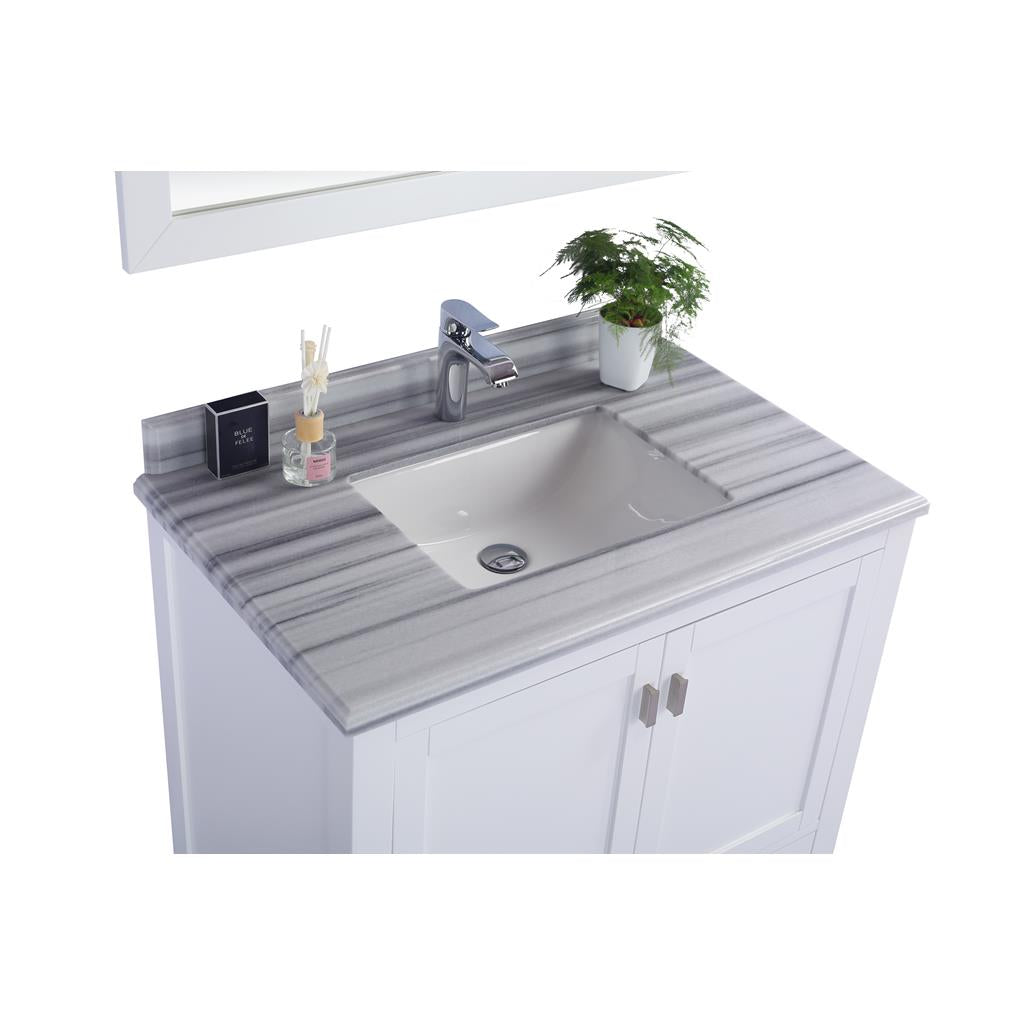 Laviva Wilson 36" White Bathroom Vanity#top-options_white-stripes-marble-top