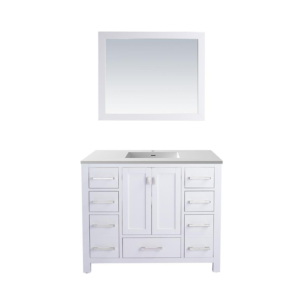 Laviva Wilson 42" White Bathroom Vanity#top-options_matte-white-viva-stone-solid-surface-top