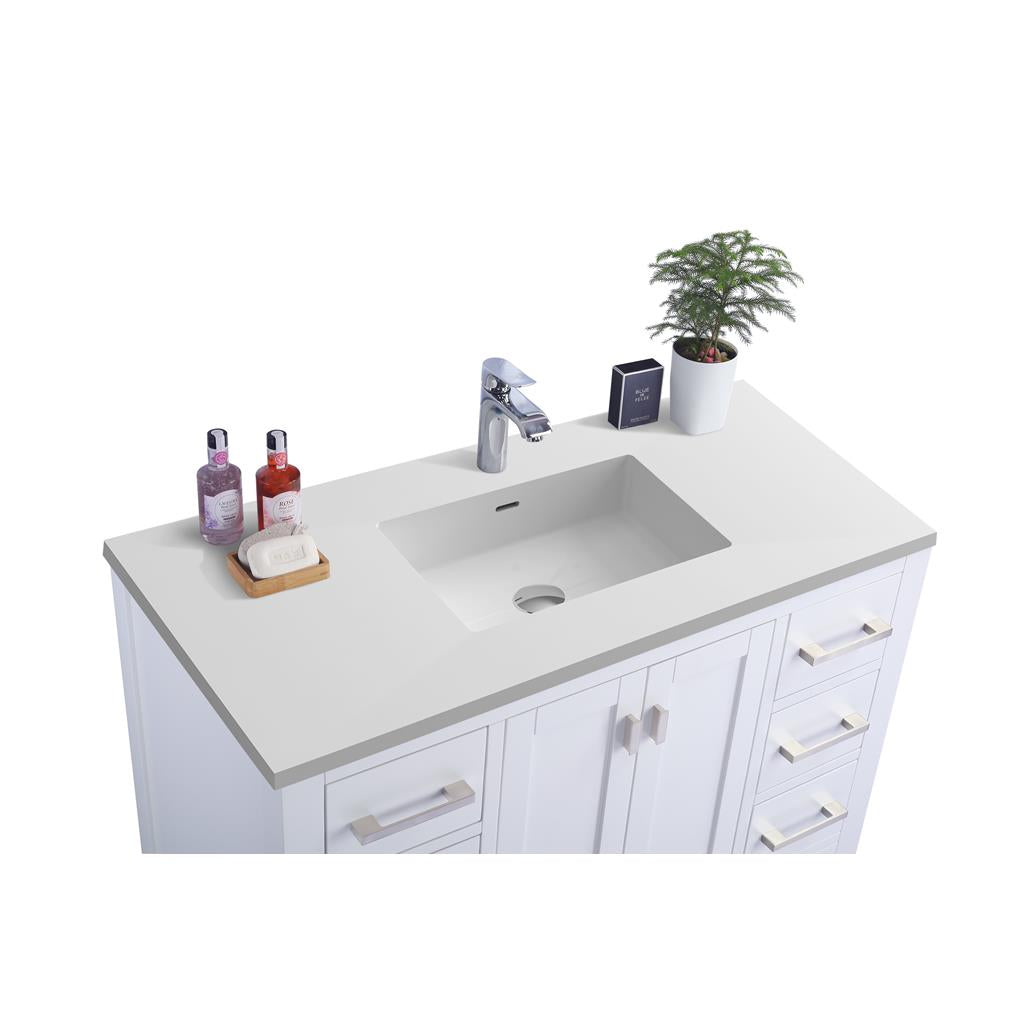 Laviva Wilson 42" White Bathroom Vanity#top-options_matte-white-viva-stone-solid-surface-top