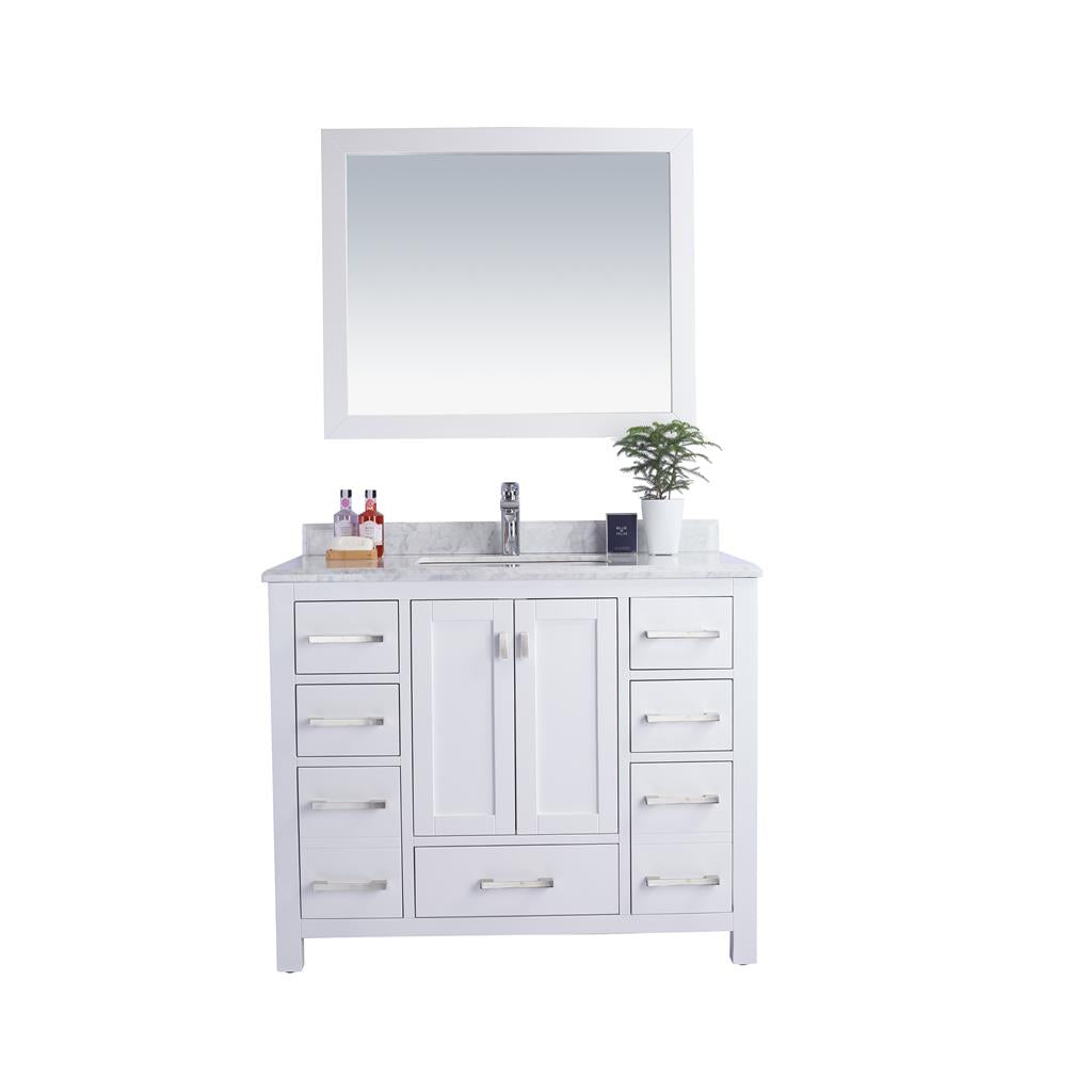 Laviva Wilson 42" White Bathroom Vanity#top-options_white-carrara-marble-top