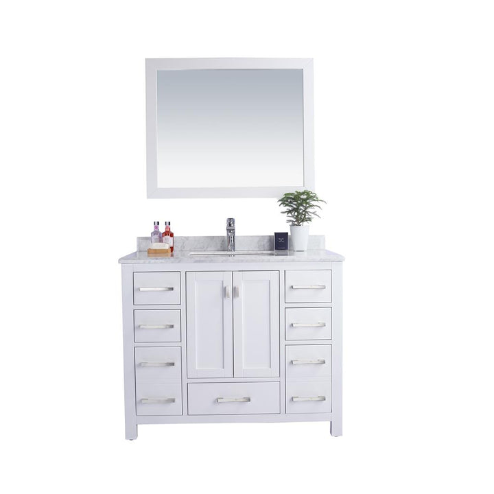 Laviva Wilson 42" White Bathroom Vanity#top-options_white-carrara-marble-top