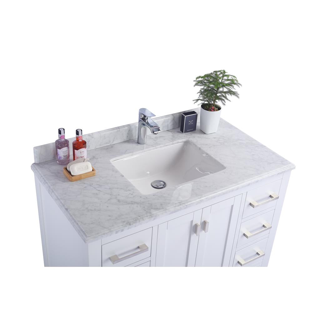 Laviva Wilson 42" White Bathroom Vanity#top-options_white-carrara-marble-top