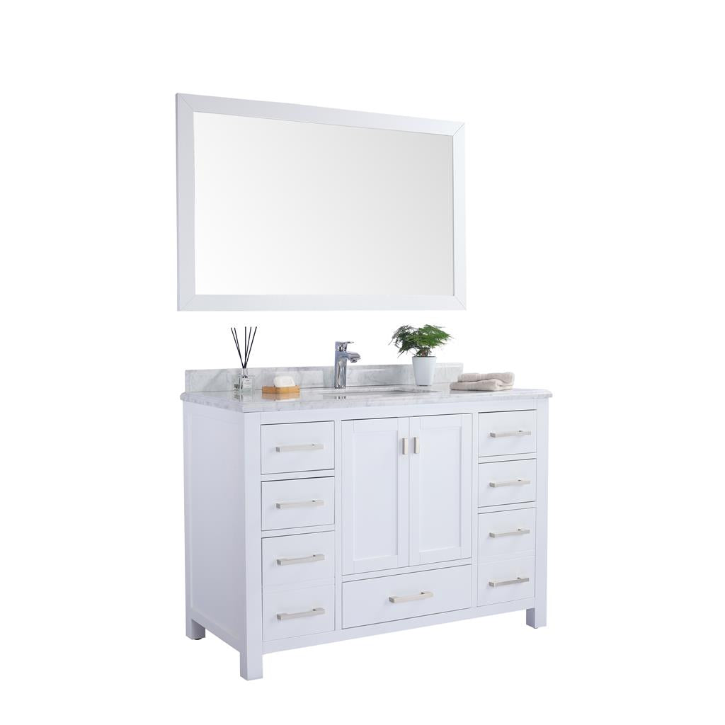 Laviva Wilson 48" White Bathroom Vanity#top-options_white-carrara-marble-top
