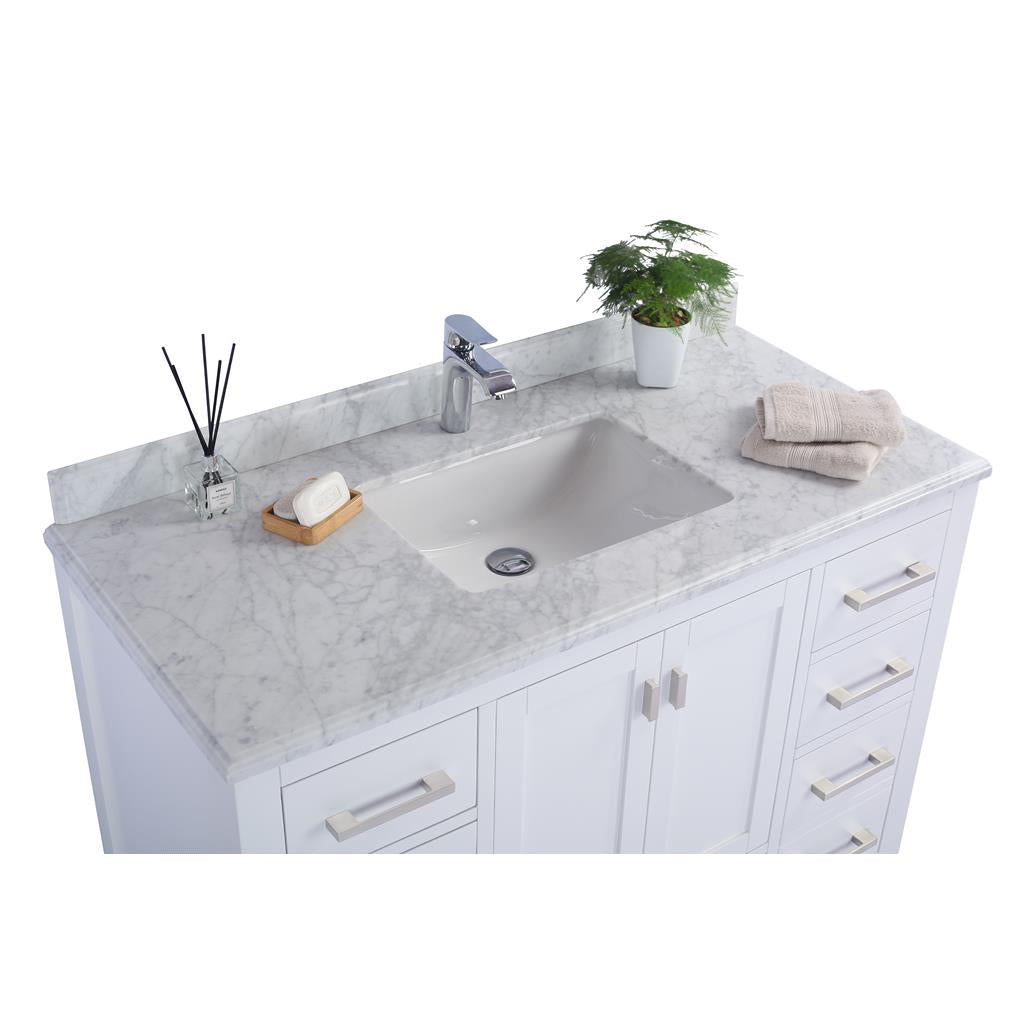 Laviva Wilson 48" White Bathroom Vanity#top-options_white-carrara-marble-top