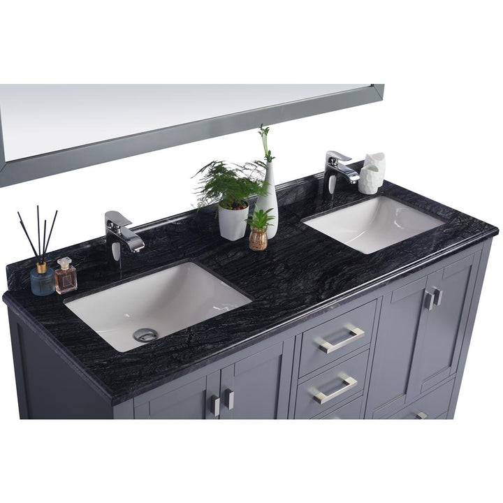 Laviva Wilson 60" Grey Double Sink Bathroom Vanity#top-options_black-wood-marble-top
