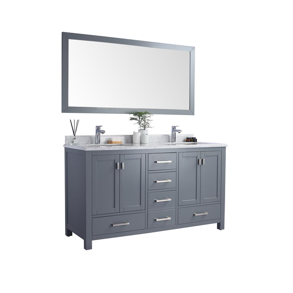 Laviva Wilson 60" Grey Double Sink Bathroom Vanity#top-options_white-carrara-marble-top