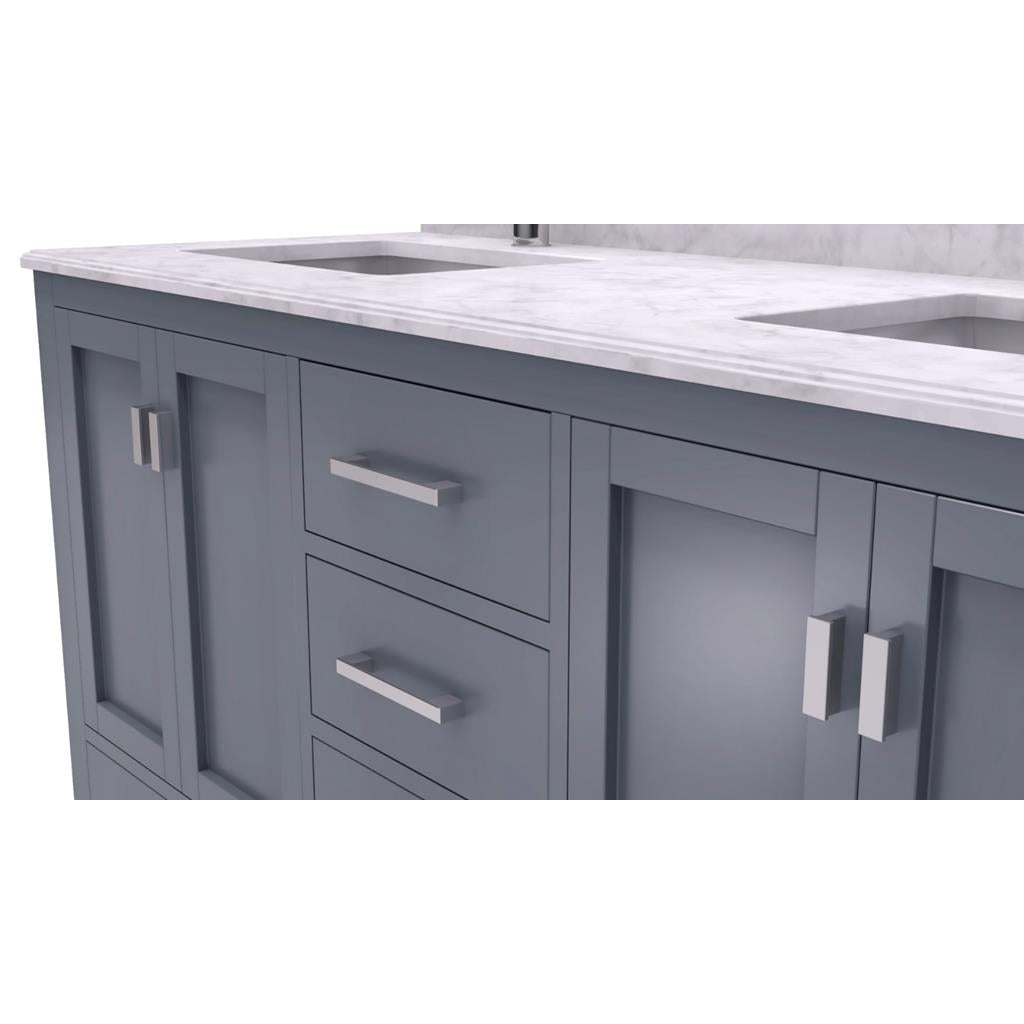 Laviva Wilson 60" Grey Double Sink Bathroom Vanity#top-options_white-carrara-marble-top