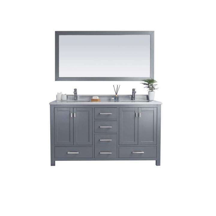 Laviva Wilson 60" Grey Double Sink Bathroom Vanity#top-options_white-stripes-marble-top
