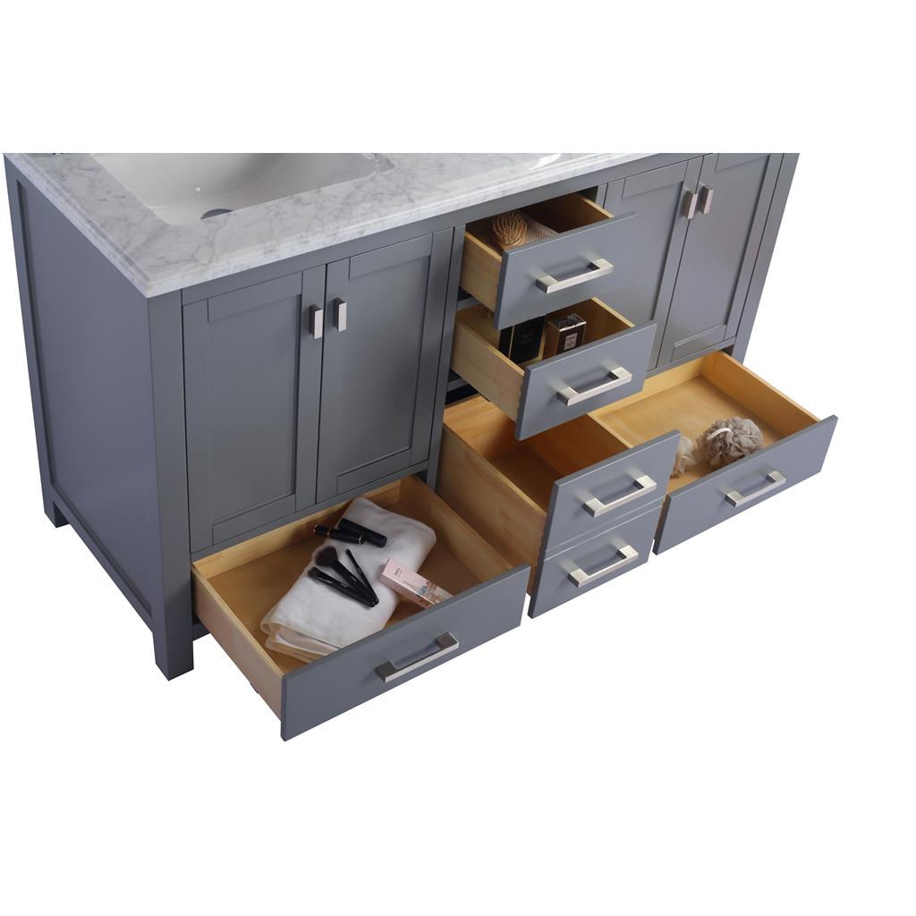 Laviva Wilson 60" Grey Double Sink Bathroom Vanity#top-options_white-stripes-marble-top