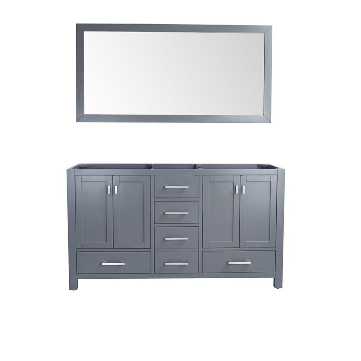 Laviva Wilson 60" Grey Double Sink Bathroom Vanity Cabinet Only, No Top#top-options_cabinet-only-no-top