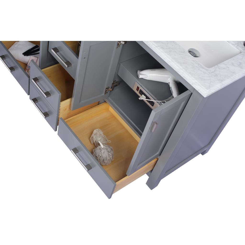 Laviva Wilson 60" Grey Double Sink Bathroom Vanity Cabinet Only, No Top#top-options_cabinet-only-no-top