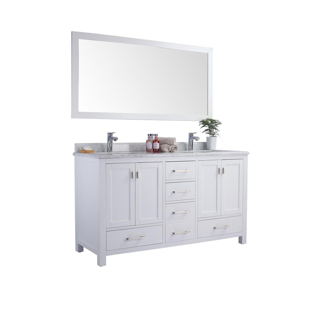 Laviva Wilson 60" White Double Sink Bathroom Vanity#top-options_white-carrara-marble-top