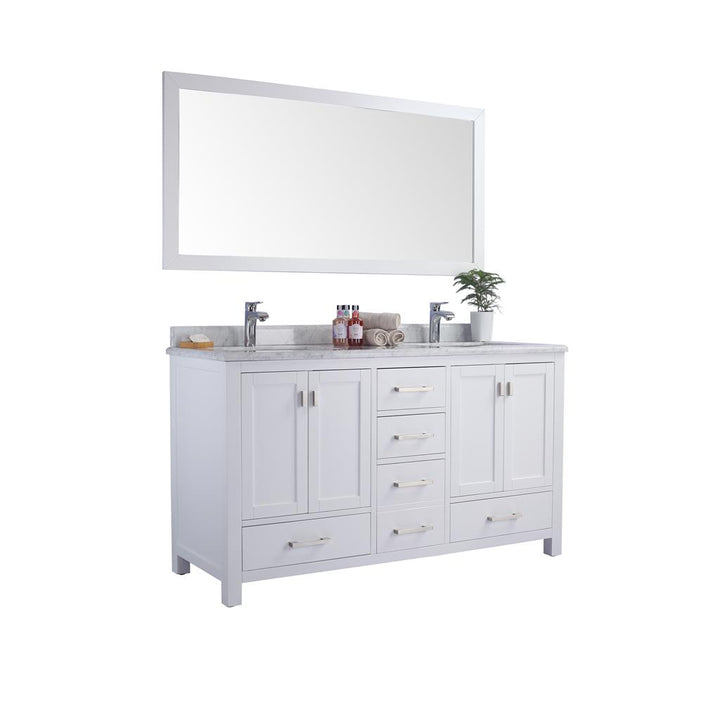 Laviva Wilson 60" White Double Sink Bathroom Vanity#top-options_white-carrara-marble-top