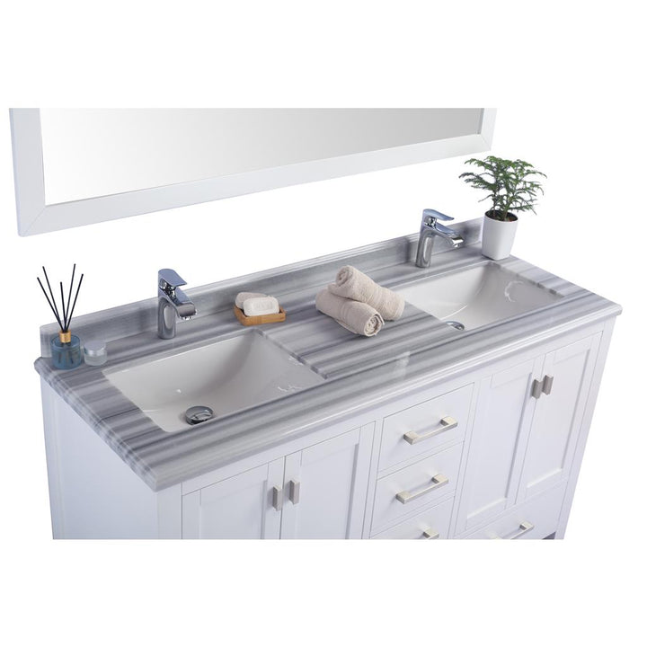 Laviva Wilson 60" White Double Sink Bathroom Vanity#top-options_white-stripes-marble-top