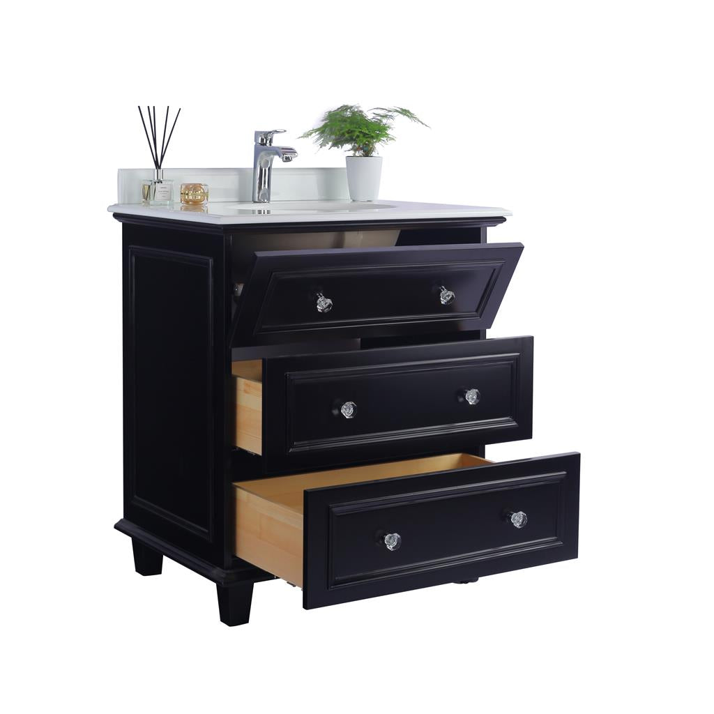 Laviva Luna 30" Espresso Bathroom Vanity#top-options_pure-white-phoenix-stone-top