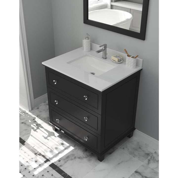 Laviva Luna 30" Espresso Bathroom Vanity#top-options_white-quartz--top