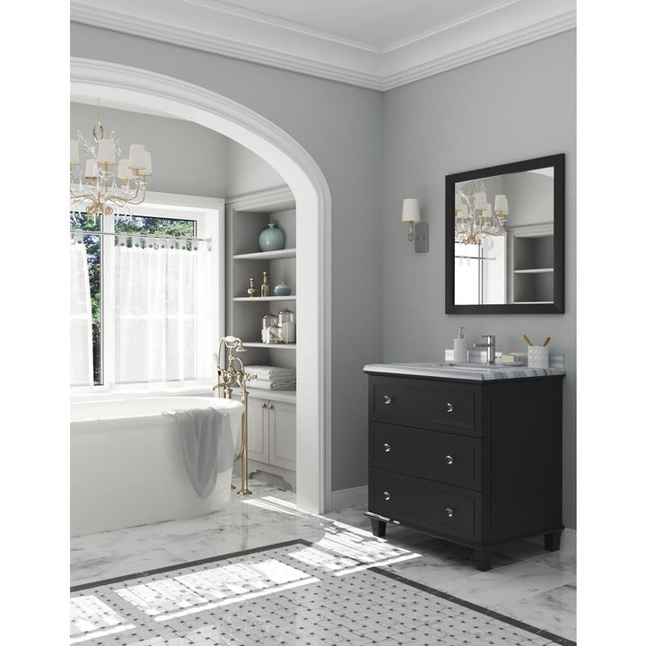 Laviva Luna 30" Espresso Bathroom Vanity#top-options_white-stripes-marble-top