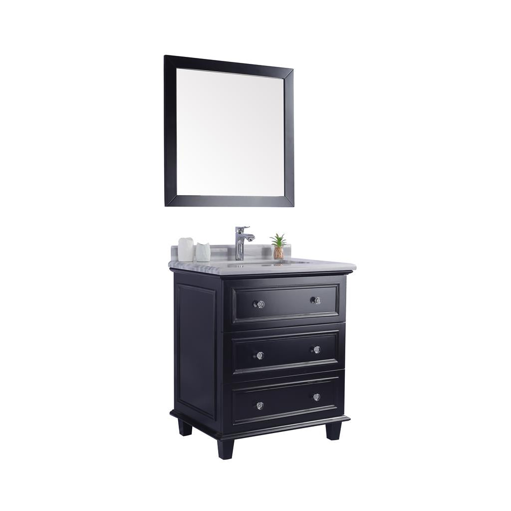 Laviva Luna 30" Espresso Bathroom Vanity#top-options_white-stripes-marble-top