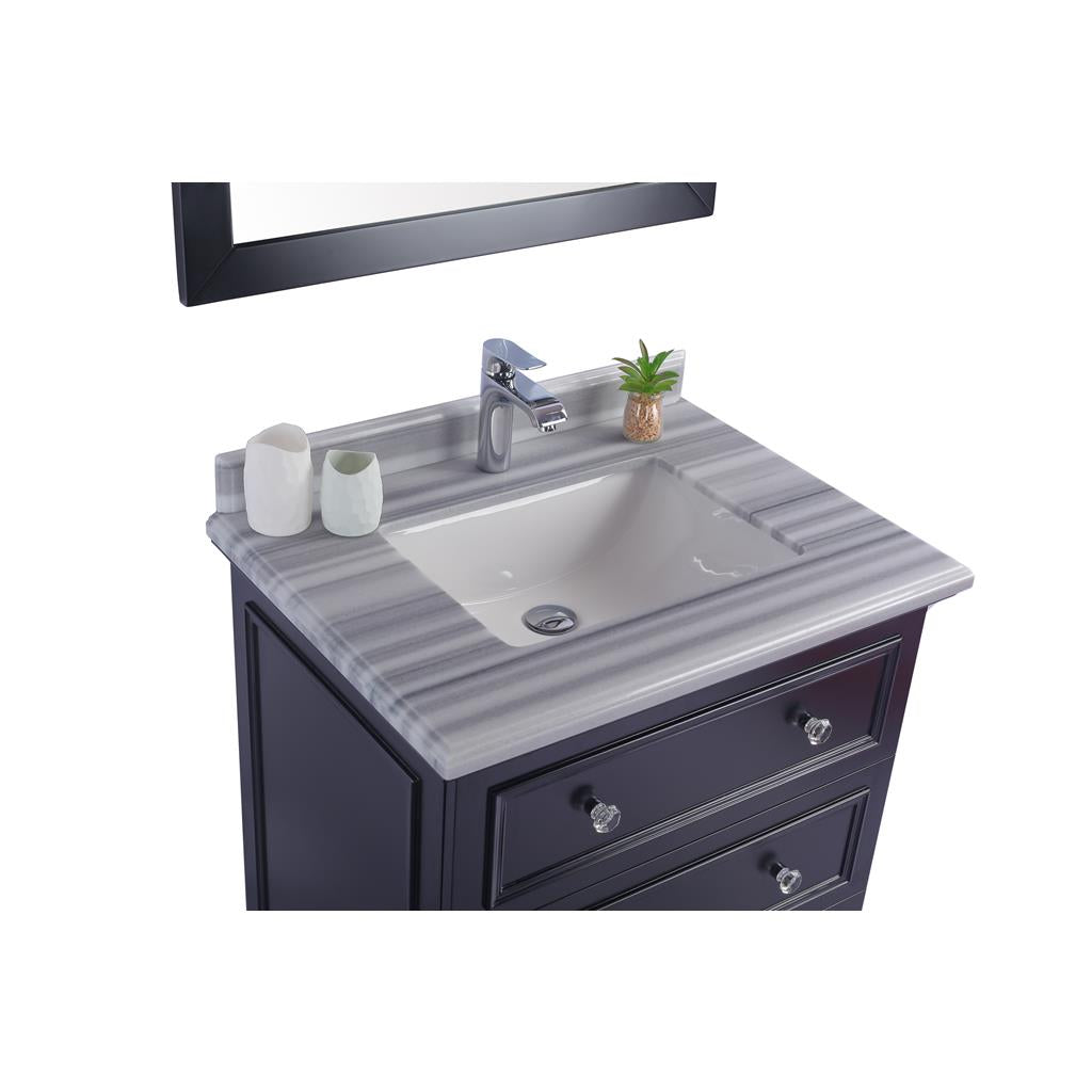 Laviva Luna 30" Espresso Bathroom Vanity#top-options_white-stripes-marble-top