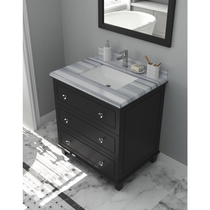 Laviva Luna 30" Espresso Bathroom Vanity#top-options_white-stripes-marble-top