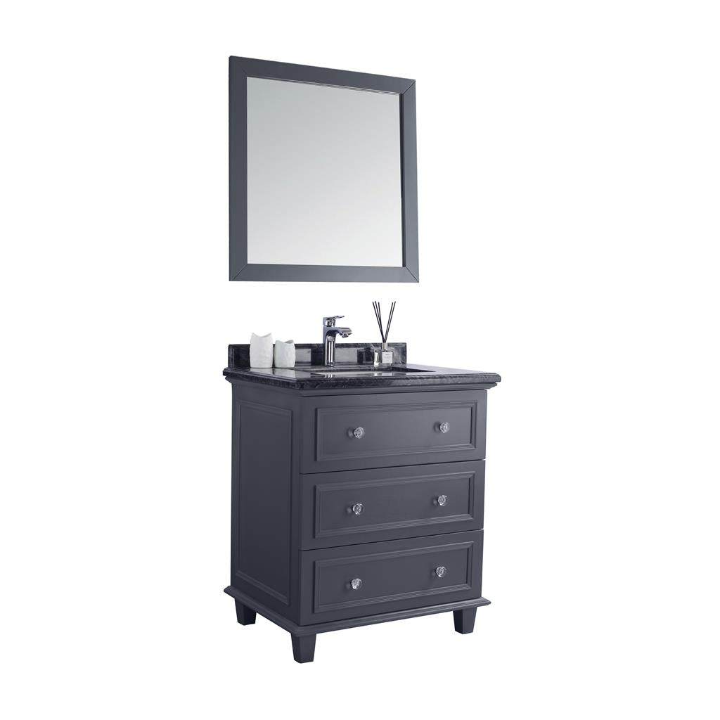 Laviva Luna 30" Maple Grey Bathroom Vanity#top-options_black-wood-marble-top