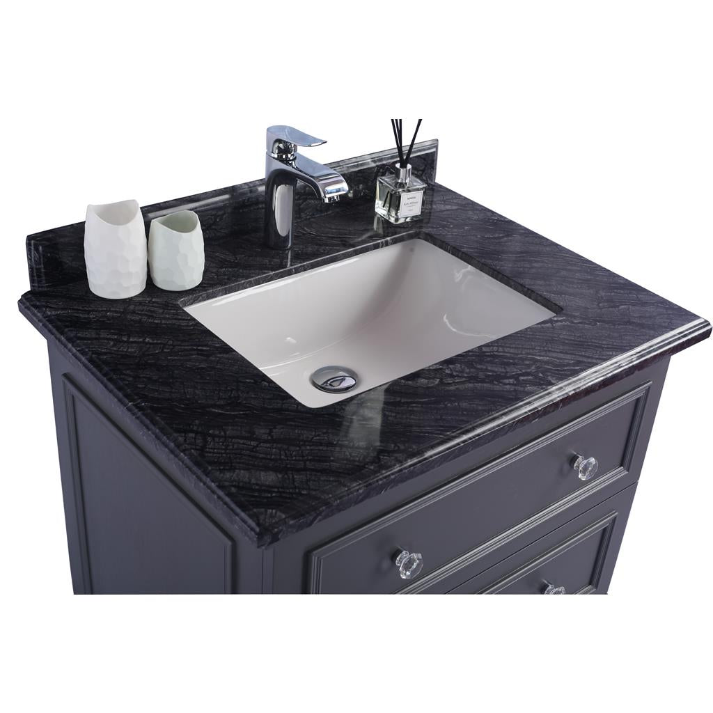 Laviva Luna 30" Maple Grey Bathroom Vanity#top-options_black-wood-marble-top