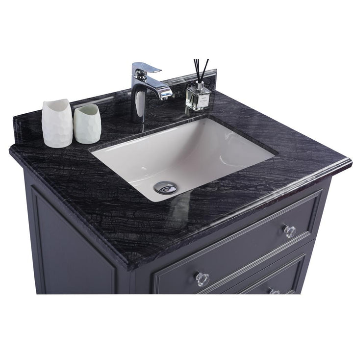 Laviva Luna 30" Maple Grey Bathroom Vanity#top-options_black-wood-marble-top