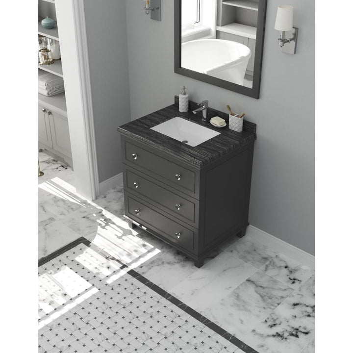 Laviva Luna 30" Maple Grey Bathroom Vanity#top-options_black-wood-marble-top