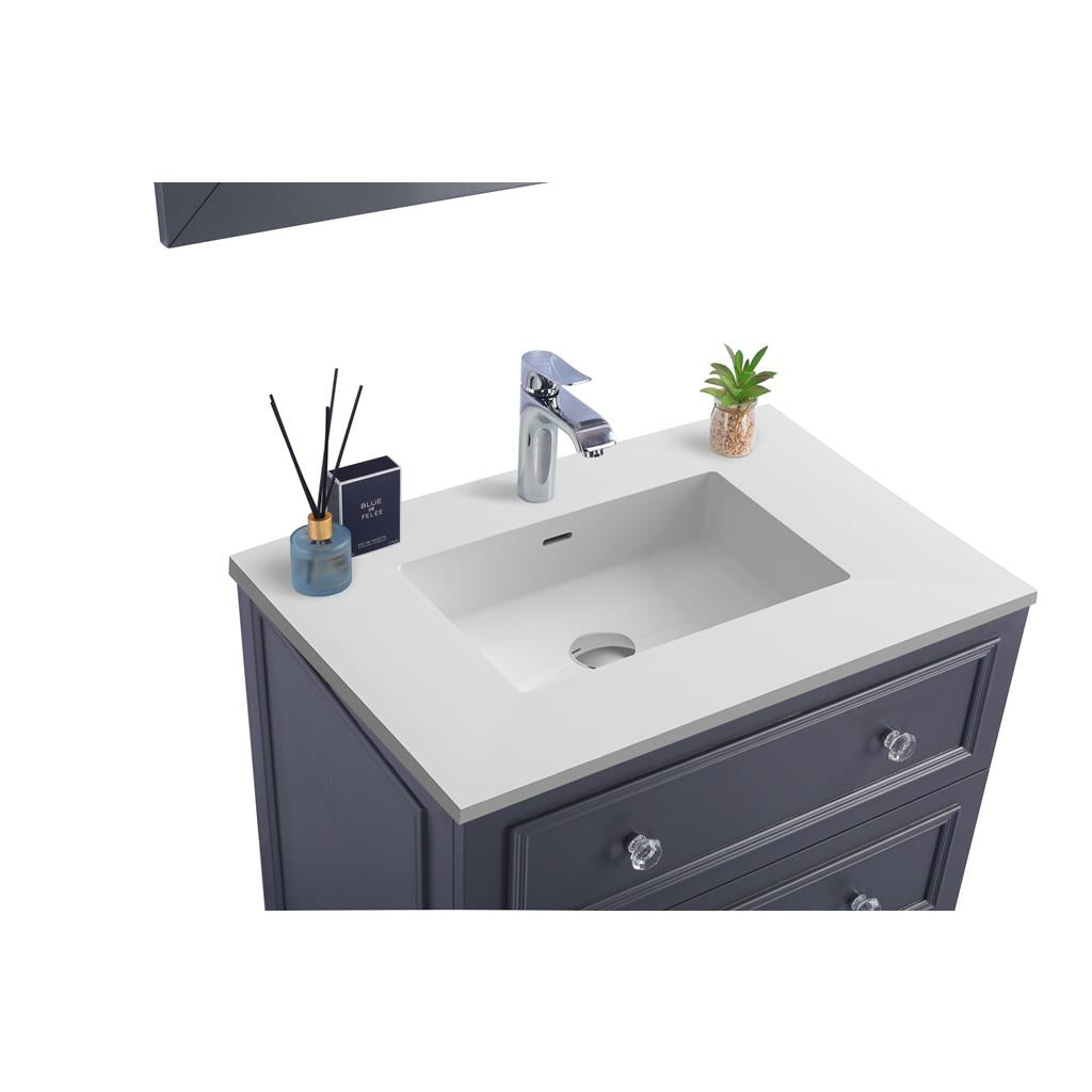 Laviva Luna 30" Maple Grey Bathroom Vanity#top-options_matte-white-viva-stone-solid-surface-top