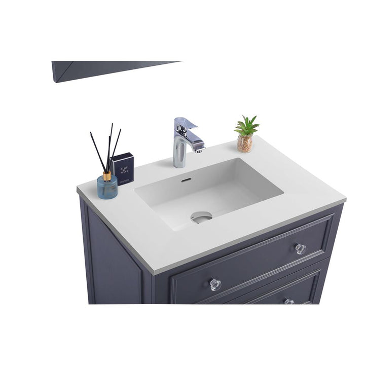Laviva Luna 30" Maple Grey Bathroom Vanity#top-options_matte-white-viva-stone-solid-surface-top
