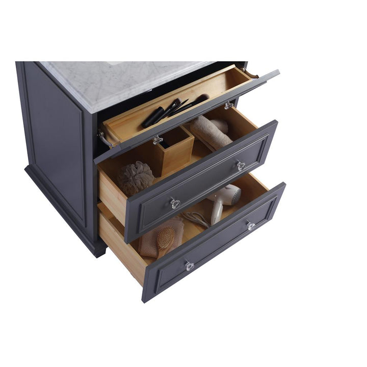 Laviva Luna 30" Maple Grey Bathroom Vanity#top-options_matte-white-viva-stone-solid-surface-top