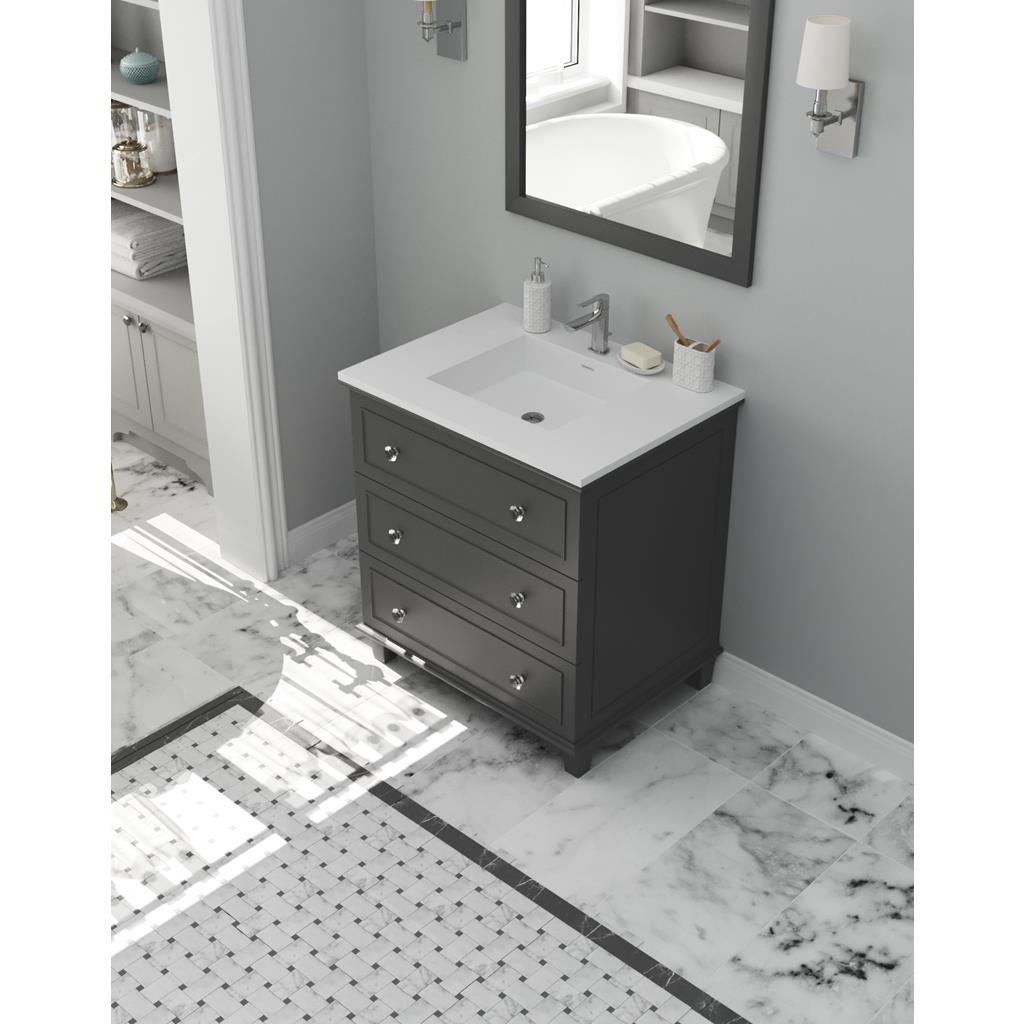 Laviva Luna 30" Maple Grey Bathroom Vanity#top-options_matte-white-viva-stone-solid-surface-top