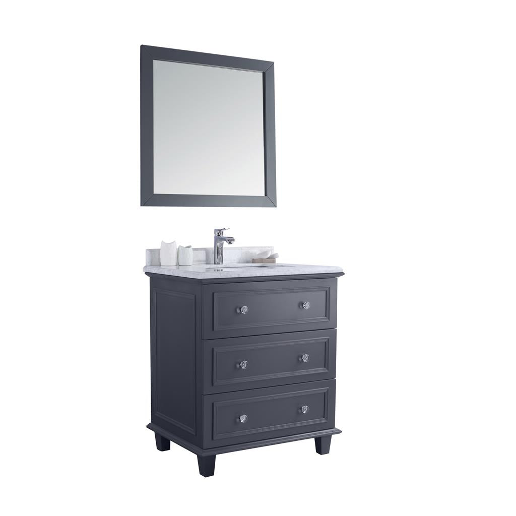 Laviva Luna 30" Maple Grey Bathroom Vanity#top-options_white-carrara-marble-top