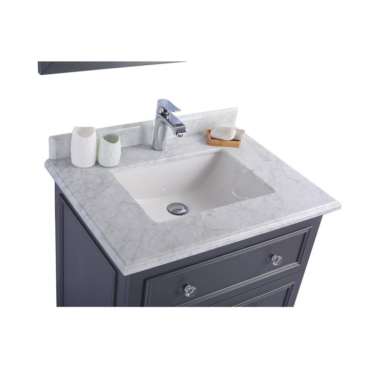 Laviva Luna 30" Maple Grey Bathroom Vanity#top-options_white-carrara-marble-top