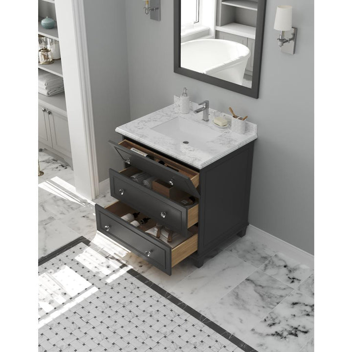 Laviva Luna 30" Maple Grey Bathroom Vanity#top-options_white-carrara-marble-top