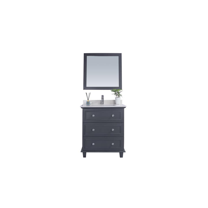 Laviva Luna 30" Maple Grey Bathroom Vanity#top-options_white-quartz-top