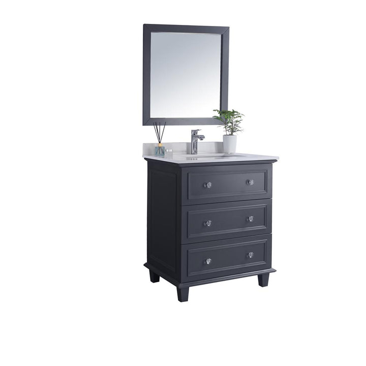 Laviva Luna 30" Maple Grey Bathroom Vanity#top-options_white-quartz-top