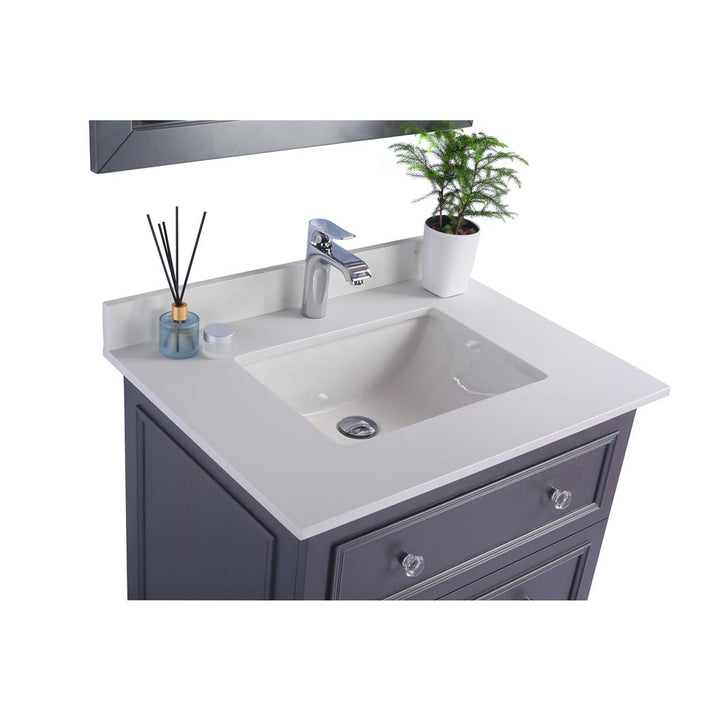 Laviva Luna 30" Maple Grey Bathroom Vanity#top-options_white-quartz-top