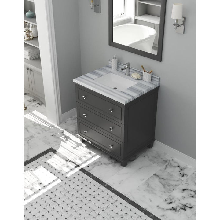 Laviva Luna 30" Maple Grey Bathroom Vanity#top-options_white-stripes-marble-top