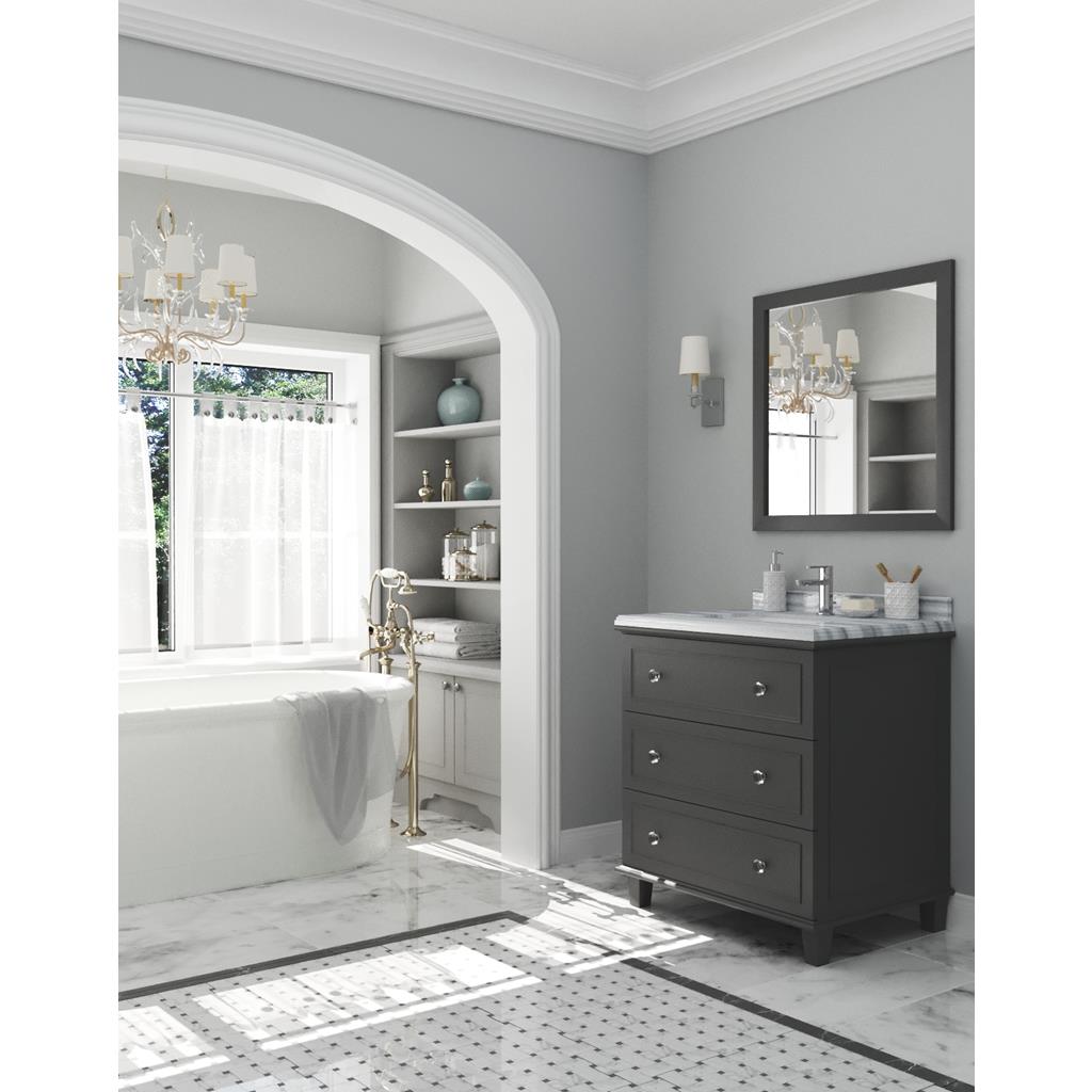 Laviva Luna 30" Maple Grey Bathroom Vanity#top-options_white-stripes-marble-top