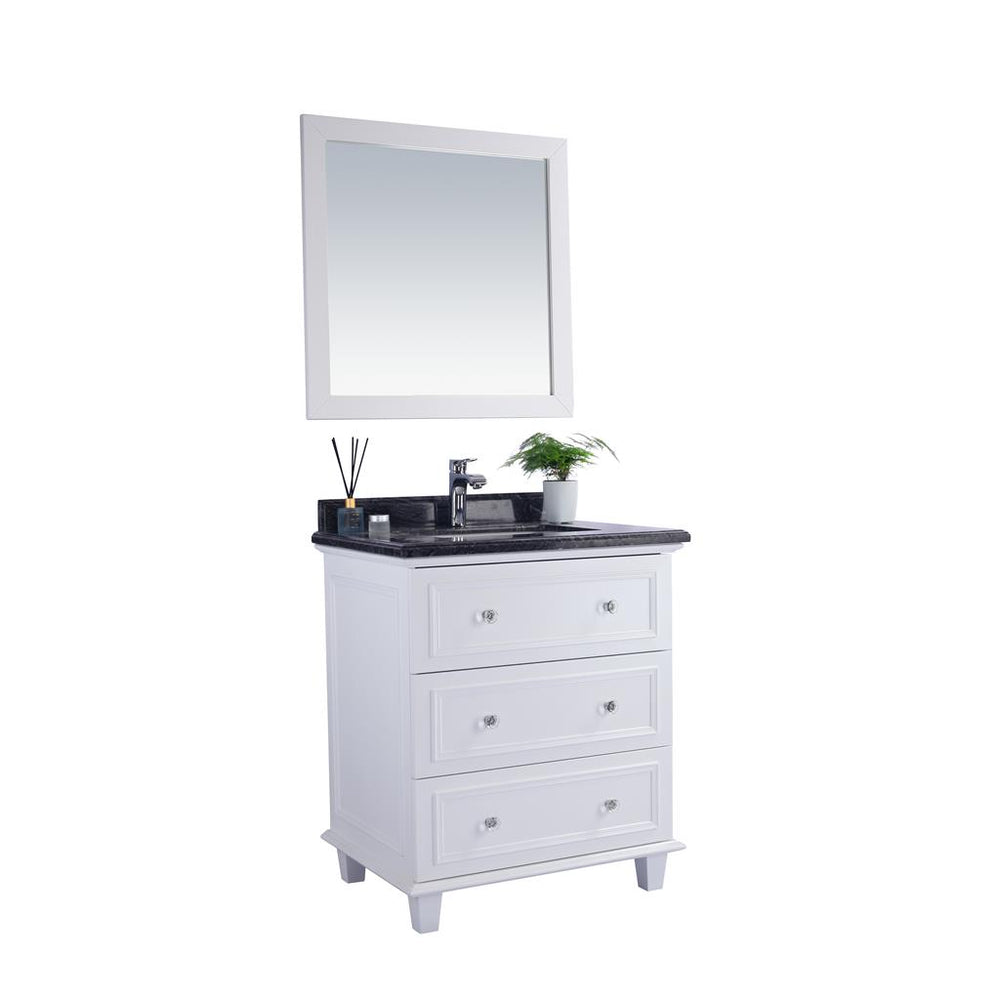 Laviva Luna 30" White Bathroom Vanity#top-options_black-wood-marble-top