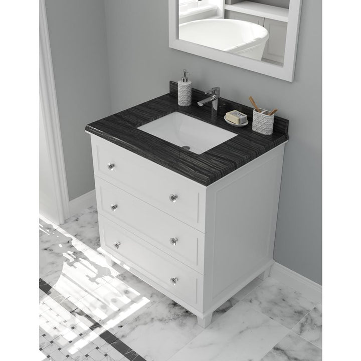 Laviva Luna 30" White Bathroom Vanity#top-options_black-wood-marble-top