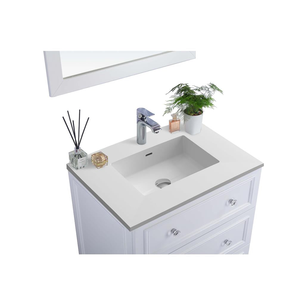 Laviva Luna 30" White Bathroom Vanity#top-options_matte-white-viva-stone-solid-surface-top