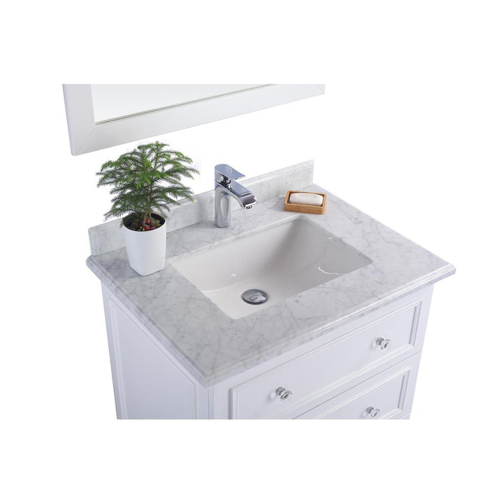 Laviva Luna 30" White Bathroom Vanity#top-options_white-carrara-marble-top