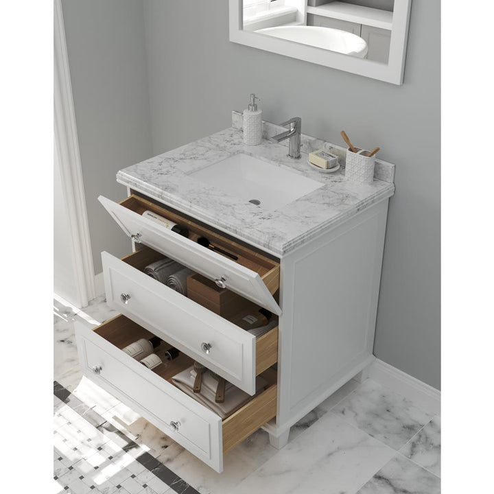 Laviva Luna 30" White Bathroom Vanity#top-options_white-carrara-marble-top