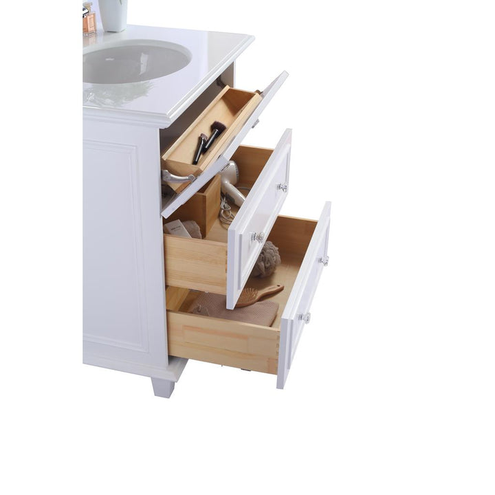 Laviva Luna 30" White Bathroom Vanity Cabinet Only, No Top#top-options_cabinet-only-no-top