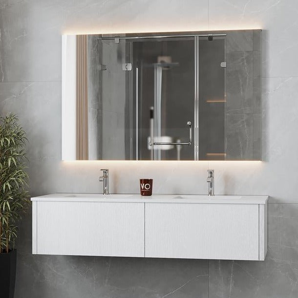 Legno 60" Alabaster White Double Sink Bathroom Vanity