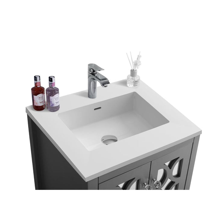 Laviva Mediterraneo 24" Grey Bathroom Vanity#top-options_matte-white-viva-stone-solid-surface-top