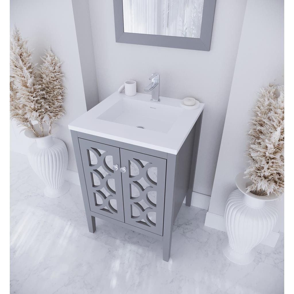 Laviva Mediterraneo 24" Grey Bathroom Vanity#top-options_matte-white-viva-stone-solid-surface-top